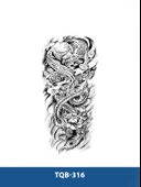 TQB-316 EJDERHA VE GÜL DESEN GEÇİCİ KOL DÖVMESİ-TATTO thumbnail 1