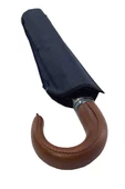 Snotline-April Deri Saplı Erkek Şemsiye Kahverengi Sap Çanta Boy Baston Saplı 100 Cm Çap 45 Cm Boy - 2