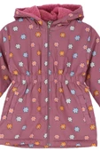Kız Çocuk İçi Peluş Astarlı-Desenli-Kapüşonlu-Beli Lastikli Mont 12363 thumbnail 4