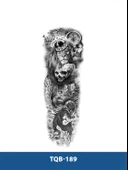 TQB-189 ASLAN VE KURUKAFA DESEN GEÇİCİ KOL DÖVMESİ-TATTO thumbnail 1