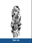 TQB-100 KADIN VE MASKE DESEN GEÇİCİ KOL DÖVMESİ-TATTO thumbnail 1