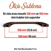 Mobilya Mutfak Dolabı Dolap Kulpu Kulbu Kulpları Ezgi 128 mm - 160 mm Eskitme Antik Bakır Metal thumbnail 2