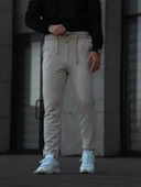 Erkek Diagonel Mikro dokulu Cepli Pantolon - Bej thumbnail 5