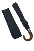 Snotline-April Deri Saplı Erkek Şemsiye Kahverengi Sap Çanta Boy Baston Saplı 100 Cm Çap 45 Cm Boy - 3