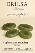 Sertifikalı Yeşim Taşı Kase Kütle 35 mm Doğal Şans ve Sağlık Taşı - 1