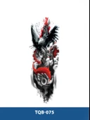 TQB-075 KARTAL VE SAAT DESEN RENKLİ GEÇİCİ KOL DÖVMESİ-TATTO thumbnail 1