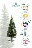 Waldern Luxury 60 CM Yılbaşı Çam Ağaç Seti 5 Metre Peri Ledli Ve Yılbaşı Süsleri Paketi Kar Spreyi thumbnail 1