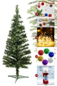Waldern Luxury 90 Cm Yılbaşı Çam Ağaç Seti 5 Metre Peri Ledli Ve Yılbaşı Süsleri Paketi Kar Spreyi thumbnail 3