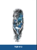 TQB-012 ASLAN VE SAVAŞCI DESEN RENKLİ GEÇİCİ KOL DÖVMESİ-TATTO thumbnail 1