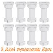 Mobilya Baza Mutfak Dolap Masa Puf Sehpa TV Ünitesi Ayağı Ayarlanabilir 10 cm Beyaz Ayak (8 Adet) thumbnail 1