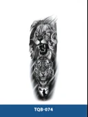 TQB-074 KAPLAN VE ASLAN DESEN GEÇİCİ KOL DÖVMESİ-TATTO thumbnail 1