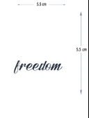 MED-106 YARI KALICI FREEDOM-ÖZGÜRLÜK YAZILI DÖVME-TATTO thumbnail 1