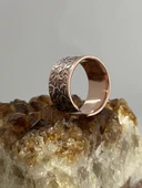 Melisa MoonCo, Saf Bakır Yüzük, Ağaçkabuğu Eskitme Desenli - 4