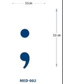 MED-002 YARI KALICI NOKTA VE VİRGÜL YAZILI DESEN DÖVME-TATTO thumbnail 1