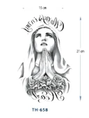 TH-658 ORTA BOY AĞLAYAN RAHİBE VE GÜLLER DESEN GEÇİCİ DÖVME-TATTO thumbnail 1