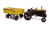C1601 DEKORATİF SARI RENK METAL TRAKTÖR RÖMORK BİBLO - 1