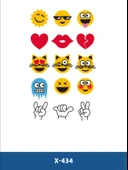 X-434 RENKLİ EMOJİ ÇOKLU DESEN GEÇİCİ DÖVME-TATTO thumbnail 1