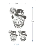 X-377 ŞAPKALI KEDİ ÇOKLU DESEN GEÇİCİ DÖVME-TATTO thumbnail 1