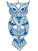 GZ-126 ORTA BOY YARI KALICI ETNİK BAYKUŞ DESEN DÖVME-TATTO thumbnail 1