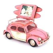 1204E-3091SS PEMBE DEKORATİF ÇERÇEVELİ KUMBARALI METAL BİBLO - 1