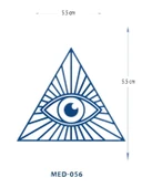 MED-056 YARI KALICI ÜÇGEN İÇİNDE GÖZ DESEN DÖVME-TATTO thumbnail 1