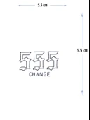 MED-110 YARI KALICI 555 CHANGE-DEĞİŞTİRMEK YAZILI DÖVME-TATTO thumbnail 1