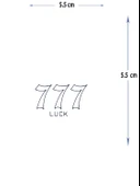MED-091 YARI KALICI 777 LUCK-ŞANS YAZILI DÖVME-TATTO thumbnail 1