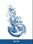 GZ-742 ORTA BOY YARI KALICI DENİZCİ ÇAPASI DESEN DÖVME thumbnail 1