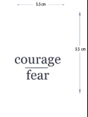 MED-015 YARI KALICI COURAGE FEAR - CESARET KORKU YAZILI DÖVME-TATTO thumbnail 1