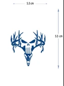 MED-022 YARI KALICI BOYNUZ ÜSTÜNDE KURUKAFA DESEN DÖVME-TATTO thumbnail 1