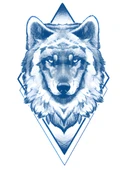 GZ-689 ORTA BOY YARI KALICI KURT DESEN DÖVME-TATTO thumbnail 1