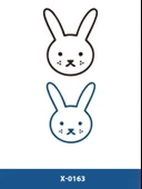 X-163 TAVŞAN ÇİZİM ÇİFT DESEN GEÇİCİ DÖVME-TATTO thumbnail 1