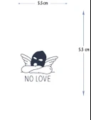 MED-101 YARI KALICI NO LOVE MASKELİ MELEK DESEN DÖVME-TATTO thumbnail 1