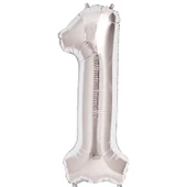 1 Rakam Folyo Balon Gümüş 40 inç - 1