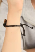 FREEDOM (Özgür) Siyah Deri İpli Unisex Mood Bileklik - TJ-BB1988 - 2