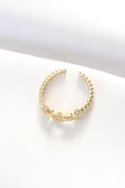 Kemer Tokası Tasarımlı Gold Renk Zirkon Taşlı Ayarlanabilir Yüzük - TJ-BYK3099 - 2