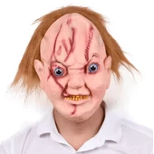 Çaki Maskesi Kahverengi Saçlı Lateks Et Chucky Çaki Maskesi - 1