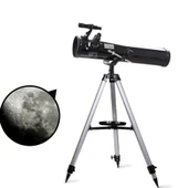 76 x 700 Profesyonel Aynalı Uzay Teleskopu Siyah - 1