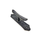 Antika Tarz Dekoratif Pirinç Çiçekli Pencere Kolu - 165x38 mm, Oksit - 1