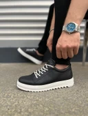 JY152 Cool Bağcıklı Cilt Erkek Günlük Spor Klasik Ayakkabı CBT - Siyah thumbnail 3