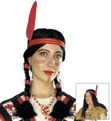 Tüylü Örgülü Hint Peruğu Kızılderili Peruğu - 1