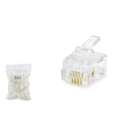 Rj11 Konnektör 4Pın Telefon 100Lü Paket Şeffaf HDX5059 - 1