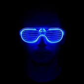 Mavi Led Işıklı Parti Gözlüğü - Neon Glow Gözlük 3 Modlu - 1