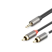 3.5 Mm To 2Rca Kablo 2Lıne Gold 1.5M Siyah HDX1067 - 1
