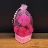 Hediyelik Pembe Tül Kese Ve Ayıcık - 1