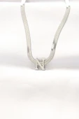 316L Çelik N Harfli Silver Renk İtalyan Zincirli Kolye - TJ-BKO8541 - 1