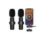 K9 Type-C Uyumlu-Gürültü Engelleme ve 20 Metre Menzilli 2 Adet Kablosuz Dijital Yaka Mikrofonu thumbnail 1