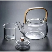 Ahşap Saplı Cam Filtreli Demlik thumbnail 2