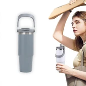 Pipetli Termos Bardak 900 ml Paslanmaz Çelik -Çift Kullanımlı Kapak thumbnail 6