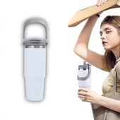 Pipetli Termos Bardak 900 ml Paslanmaz Çelik -Çift Kullanımlı Kapak thumbnail 6